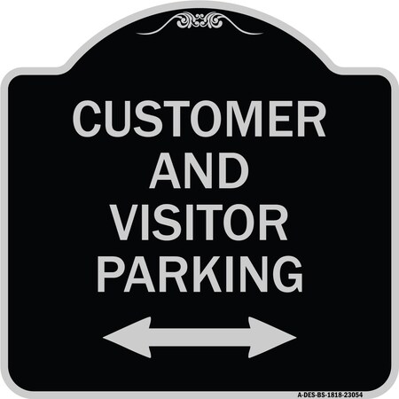 Signmission Reserved Parking Customer and Visitor Parking Heavy-Gauge Aluminum Sign, 18" x 18", BS-1818-23054 A-DES-BS-1818-23054